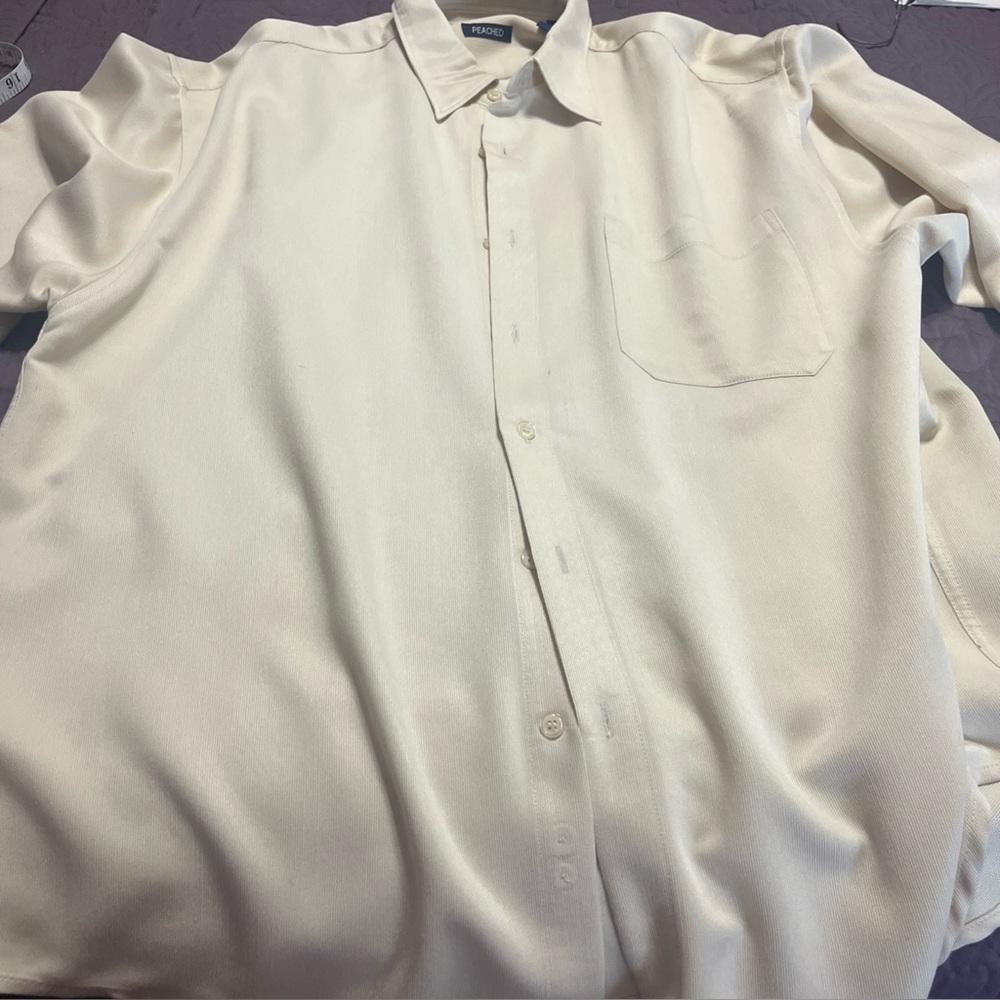 Reservoir men’s dress shirt peached L Color Is Off White